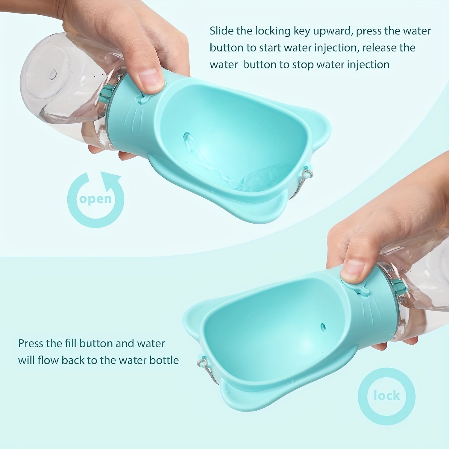 Leak Proof Portable Pet Water Bottle With Food Container
