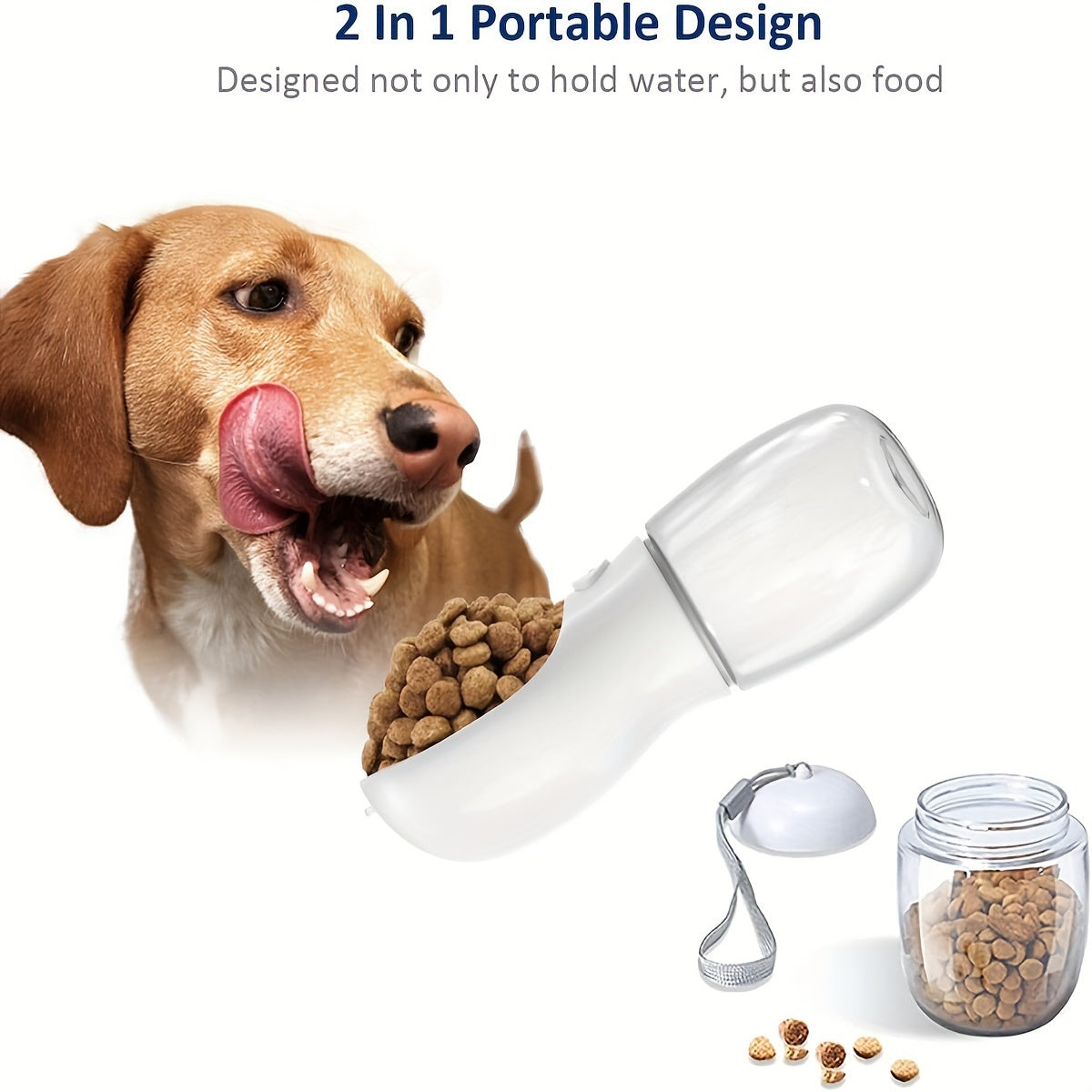 Leak Proof Portable Pet Water Bottle With Food Container