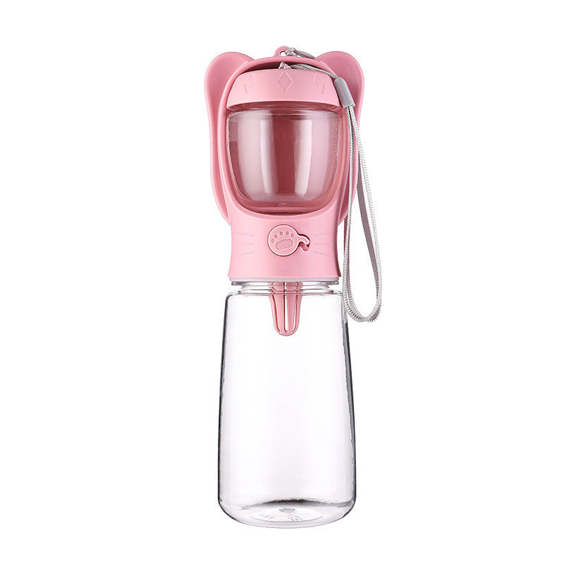 Leak Proof Portable Pet Water Bottle With Food Container